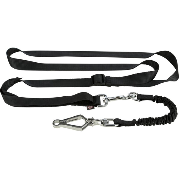 Fahrrad- und Joggingleine, 1,00–2,00 m/25 mm, schwarz