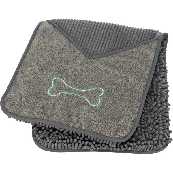 Handtuch mit Handlaschen, Microfaser, 78 × 32 cm, grau