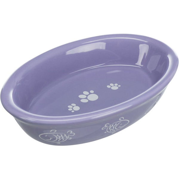 Napf, oval, Pfoten/Fische-Motiv im 4er Set