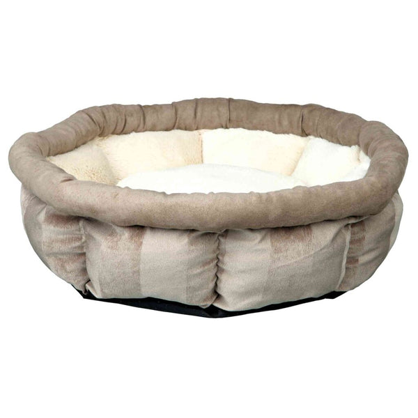 Bett Leona, rund, ø 45 cm, braun/creme