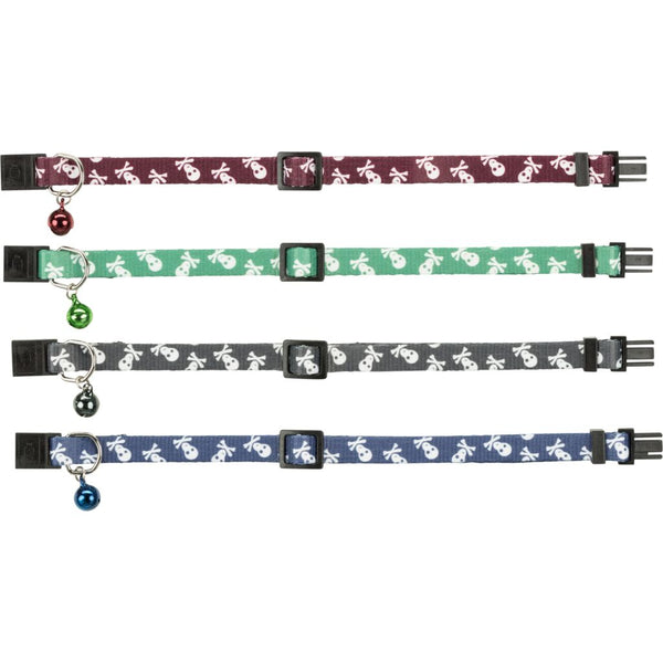 Katzenhalsband im 4er Set mit Totenkopfmotiv