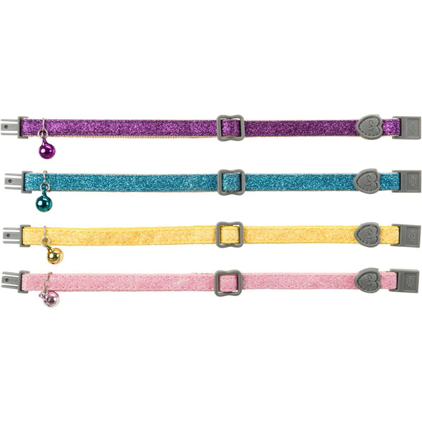 4x Trixie Katzenhalsband, Metall-/Kunststoffverschluss