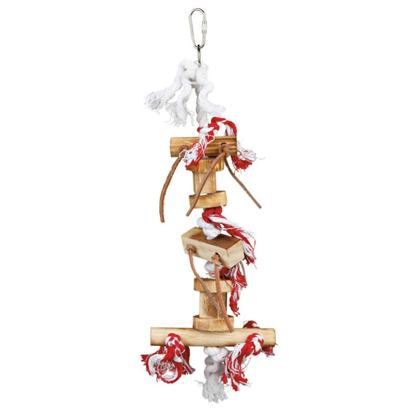 Spielzeug mit Tau und Lederbändchen, Holz
