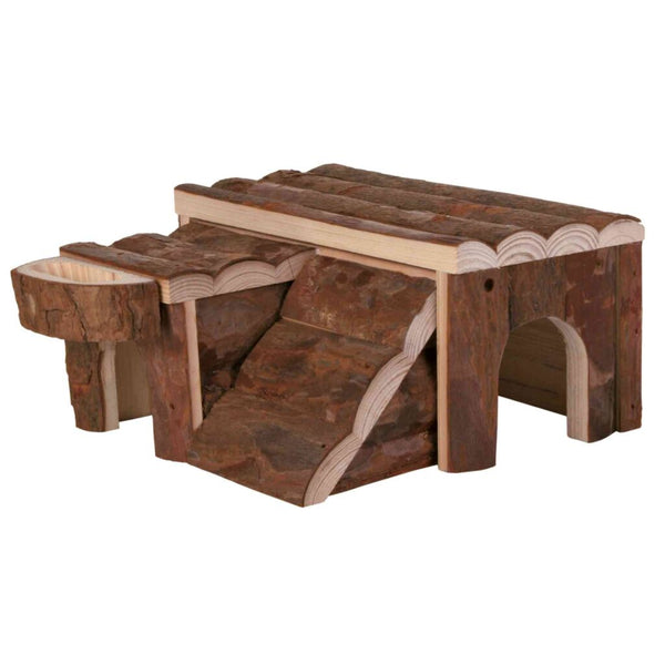 Haus Luka, Mäuse, Rindenholz, 16×15×8 cm