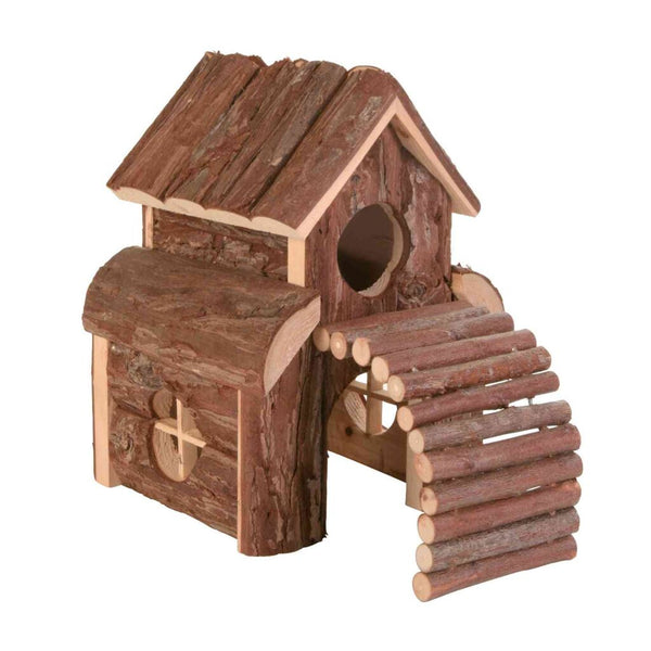 Haus Finn, Mäuse, Rindenholz, 13×20×20 cm
