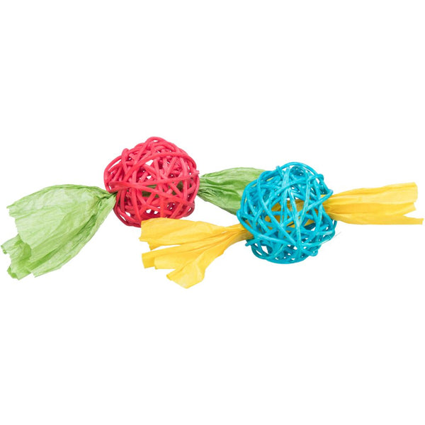 Set Rattanbälle mit Papierband